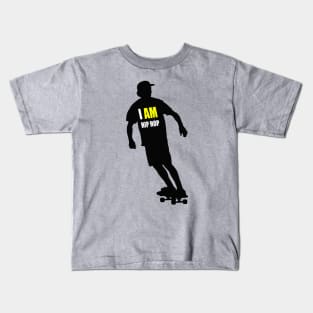 IAHH-SILHOUETTE-SKATEBOARDER-MALE Kids T-Shirt